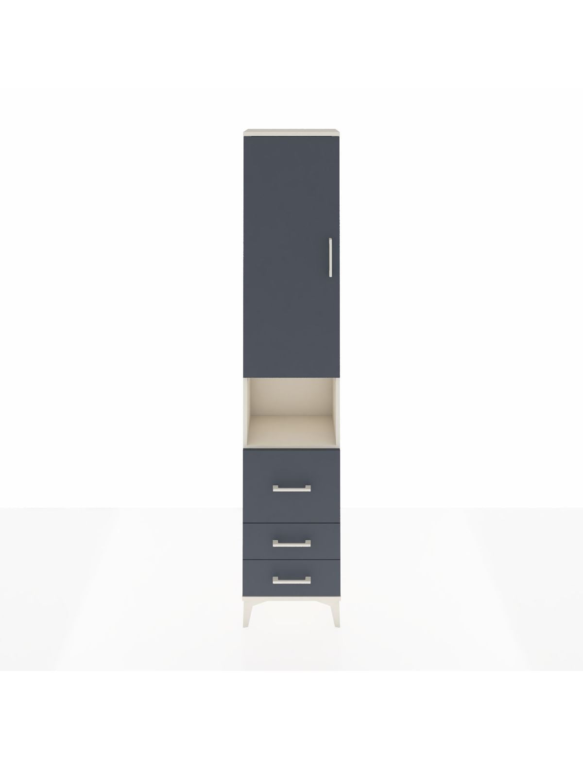 Arges Dolap 3 Raflı 3 Çekmeceli Tek Askılı 44x30x221 Aytaşı-Antrasit