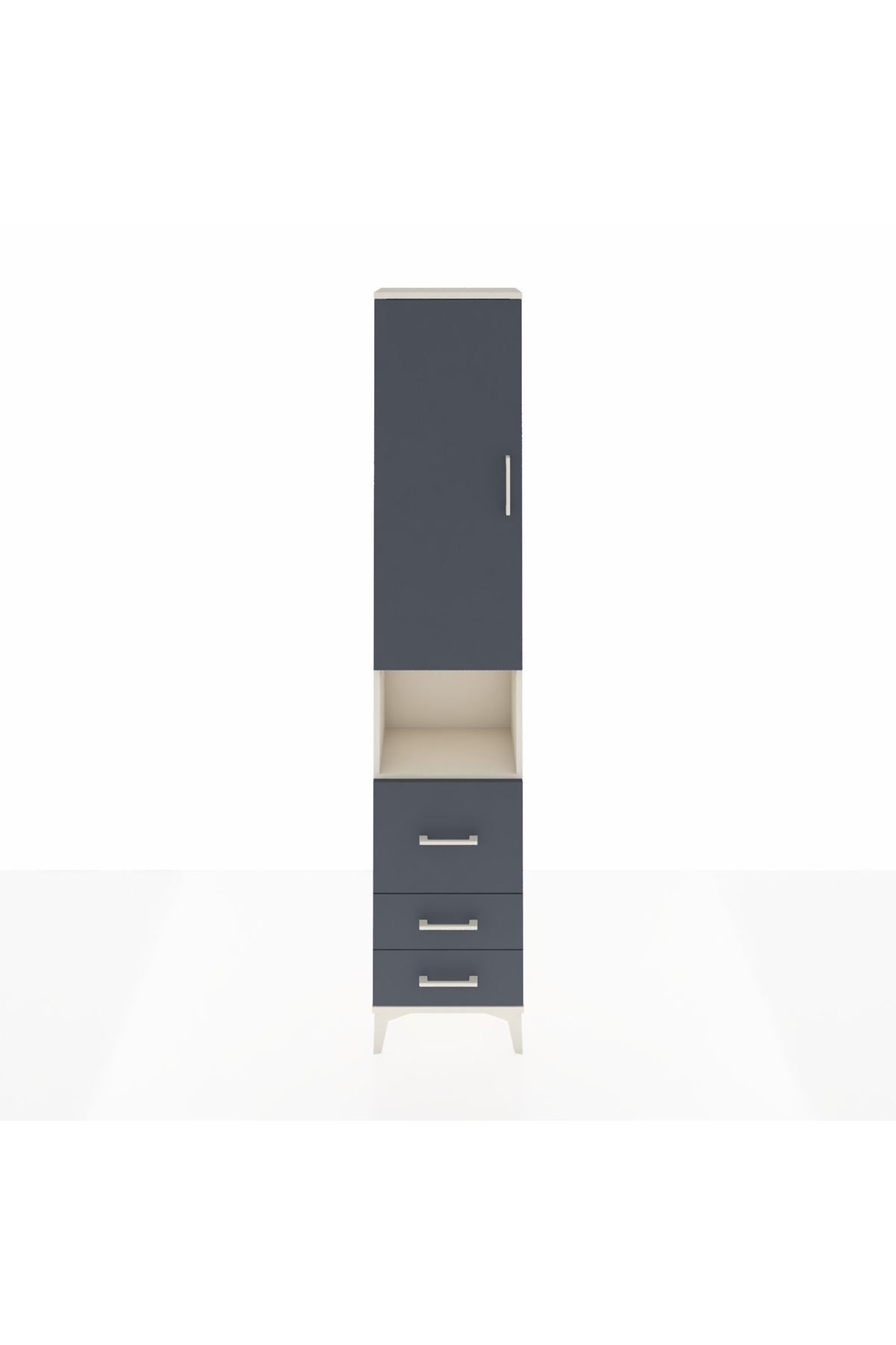 Arges Dolap 3 Raflı 3 Çekmeceli Tek Askılı 44x30x221 Aytaşı-Antrasit