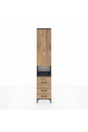 Arges Dolap 3 Raflı 3 Çekmeceli Tek Askılı 44x30x221 Antrasit-Çam