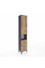 Arges Dolap 3 Raflı 3 Çekmeceli Tek Askılı 44x30x221 Antrasit-Çam