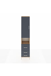 Arges Dolap 3 Raflı 3 Çekmeceli Tek Askılı 44x30x221 Çam-Antrasit