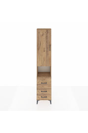 Arges Dolap 3 Raflı 3 Çekmeceli Tek Askılı 44x30x221 Çam-Çam