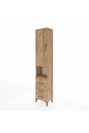 Arges Dolap 3 Raflı 3 Çekmeceli Tek Askılı 44x30x221 Çam-Çam
