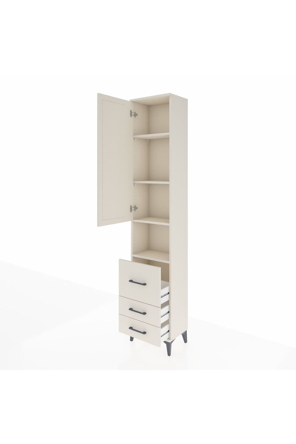 Arges Dolap 4 Raflı 3 Çekmeceli Tek Kapaklı 44x30x221 Aytaşı-Aytaşı