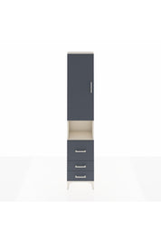 Arges Dolap 4 Raflı 3 Çekmeceli Tek Kapaklı 44x30x221 Aytaşı-Antrasit