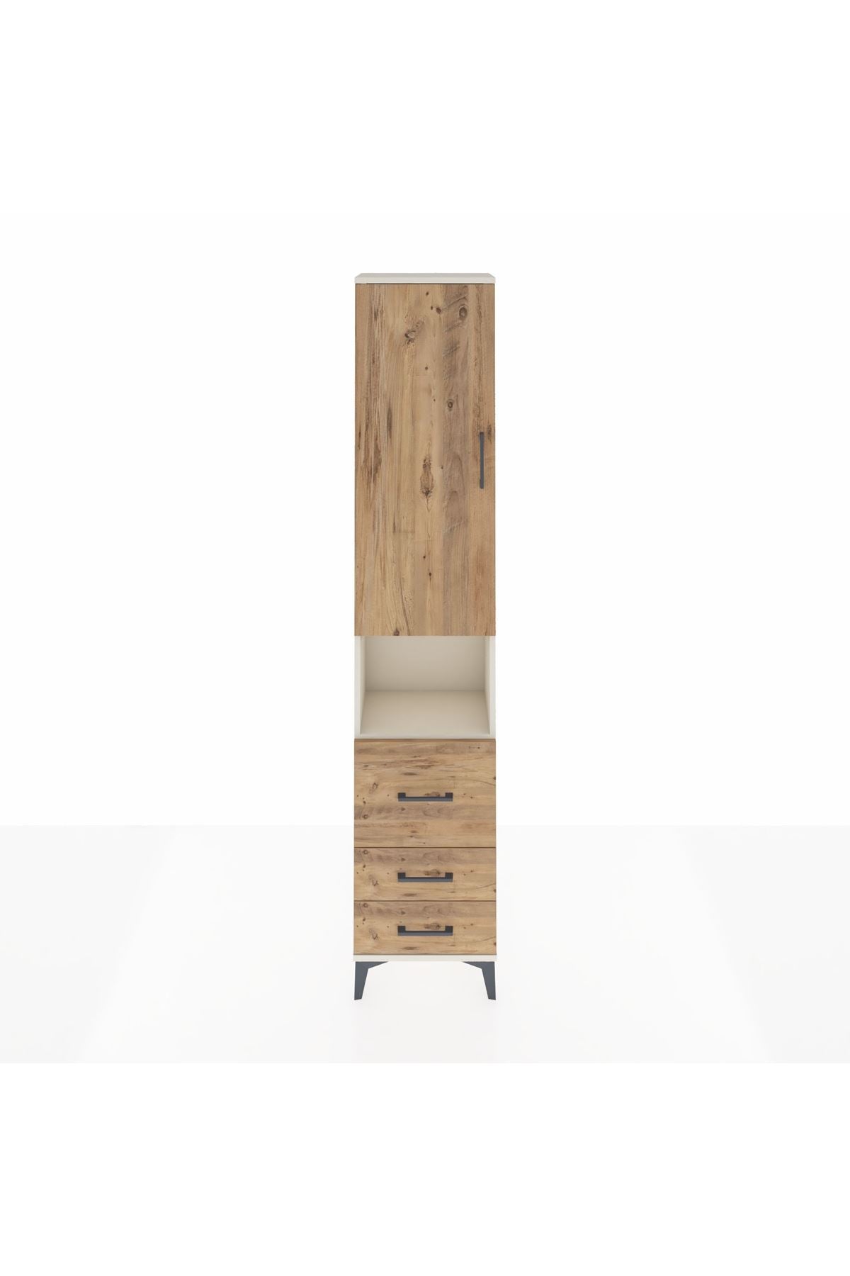 Arges Dolap 4 Raflı 3 Çekmeceli Tek Kapaklı 44x30x221 Aytaşı-Çam