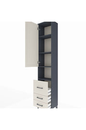 Arges Dolap 4 Raflı 3 Çekmeceli Tek Kapaklı 44x30x221 Antrasit-Aytaşı