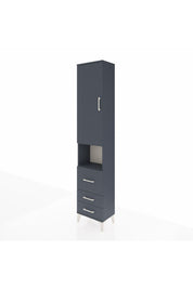 Arges Dolap 4 Raflı 3 Çekmeceli Tek Kapaklı 44x30x221 Antrasit-Antrasit