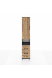 Arges Dolap 4 Raflı 3 Çekmeceli Tek Kapaklı 44x30x221 Antrasit-Çam