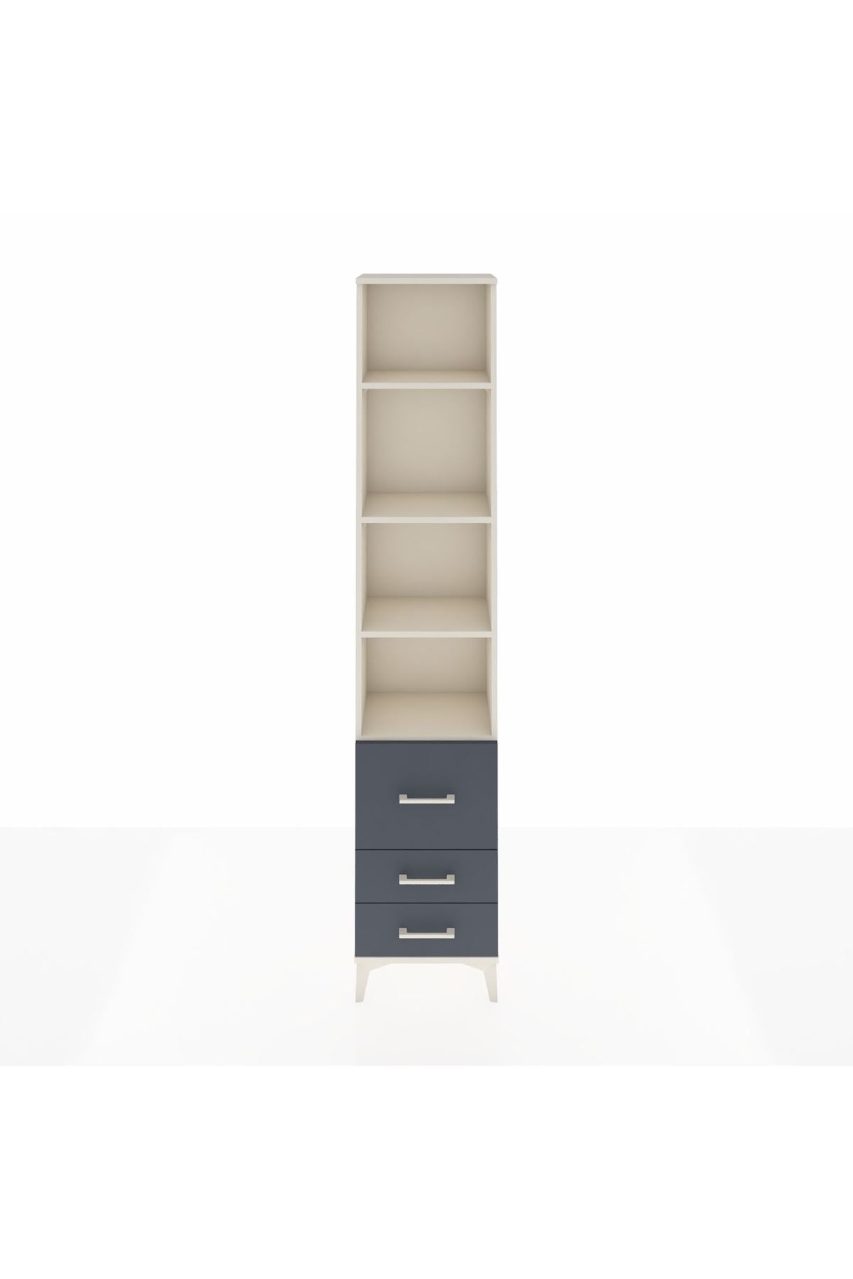 Arges Dolap 4 Raflı 3 Çekmeceli 44x30x221 Aytaşı-Antrasit