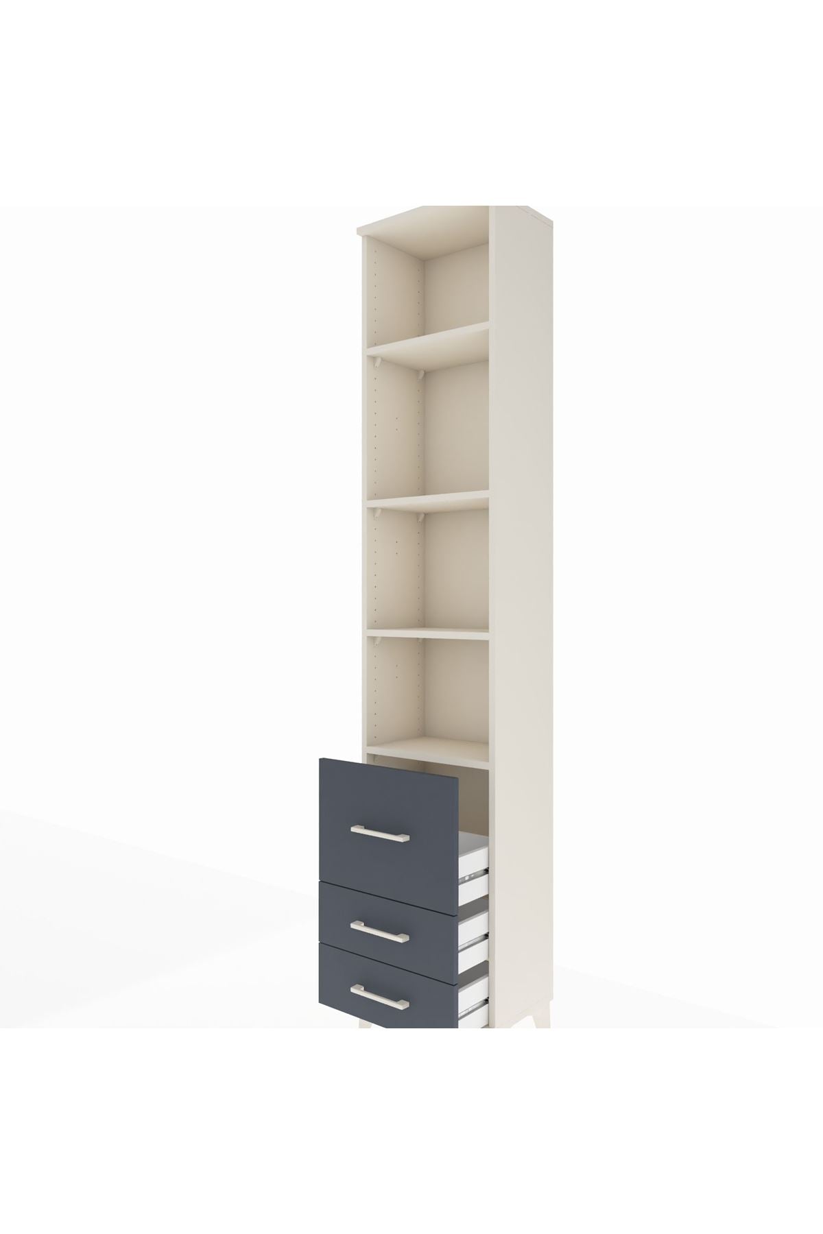 Arges Dolap 4 Raflı 3 Çekmeceli 44x30x221 - S28M179V2A