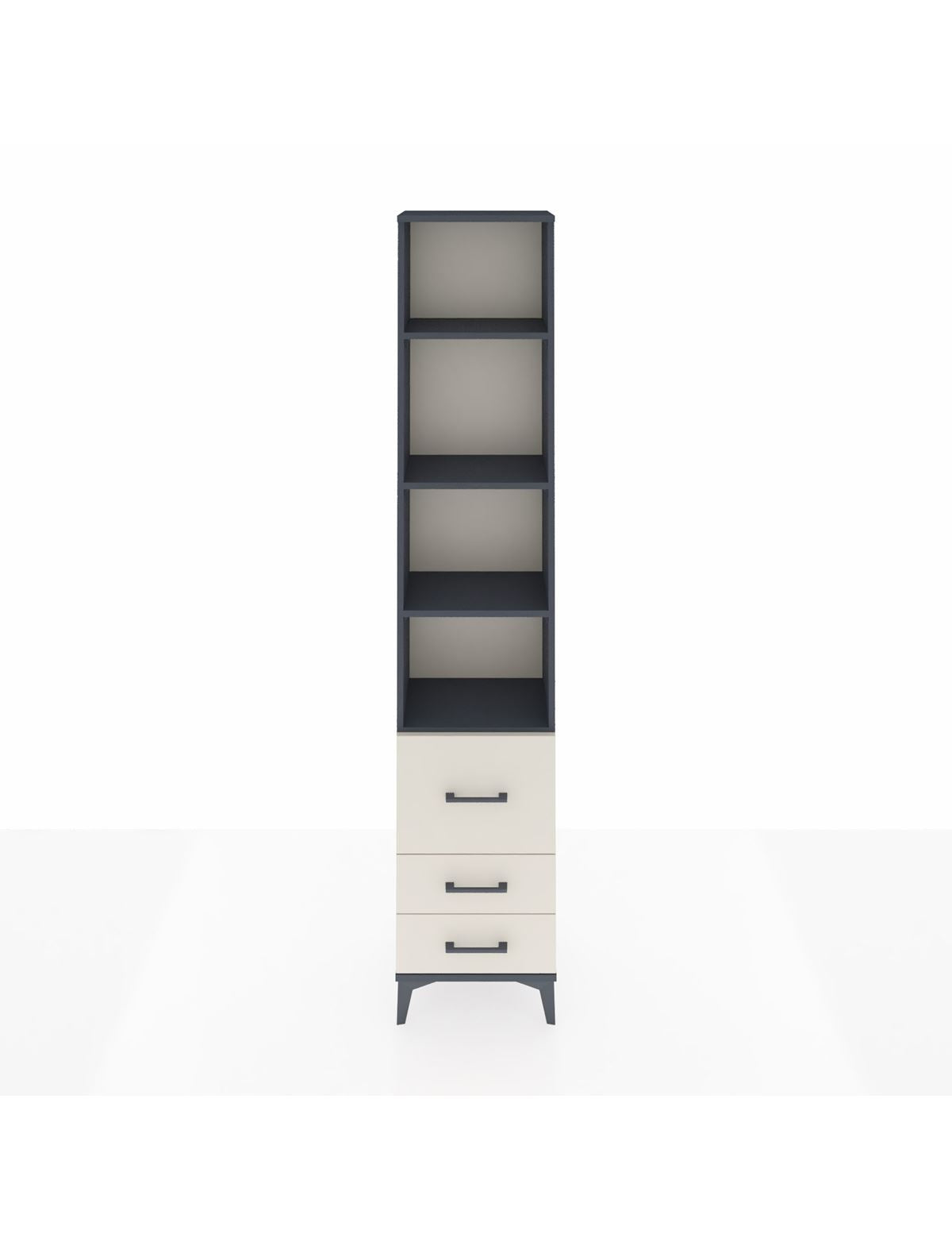 Arges Dolap 4 Raflı 3 Çekmeceli 44x30x221 Antrasit-Aytaşı