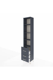 Arges Dolap 4 Raflı 3 Çekmeceli 44x30x221 Antrasit-Antrasit