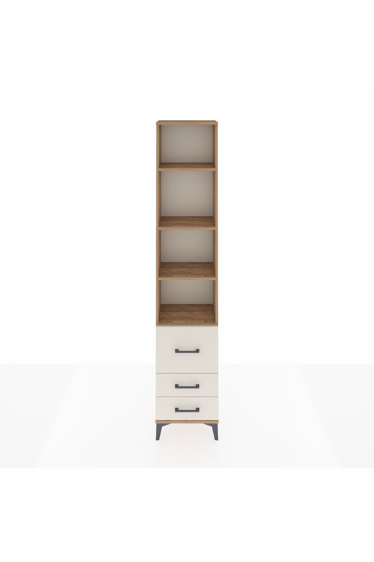 Arges Dolap 4 Raflı 3 Çekmeceli 44x30x221 Çam-Aytaşı