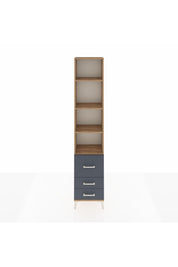 Arges Dolap 4 Raflı 3 Çekmeceli 44x30x221 Çam-Antrasit