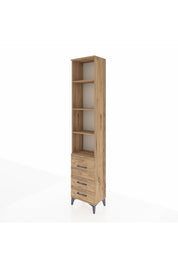 Arges Dolap 4 Raflı 3 Çekmeceli 44x30x221 Çam-Çam