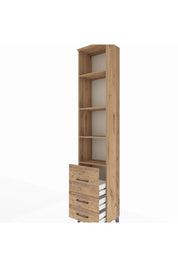 Arges Dolap 4 Raflı 3 Çekmeceli 44x30x221 Çam-Çam