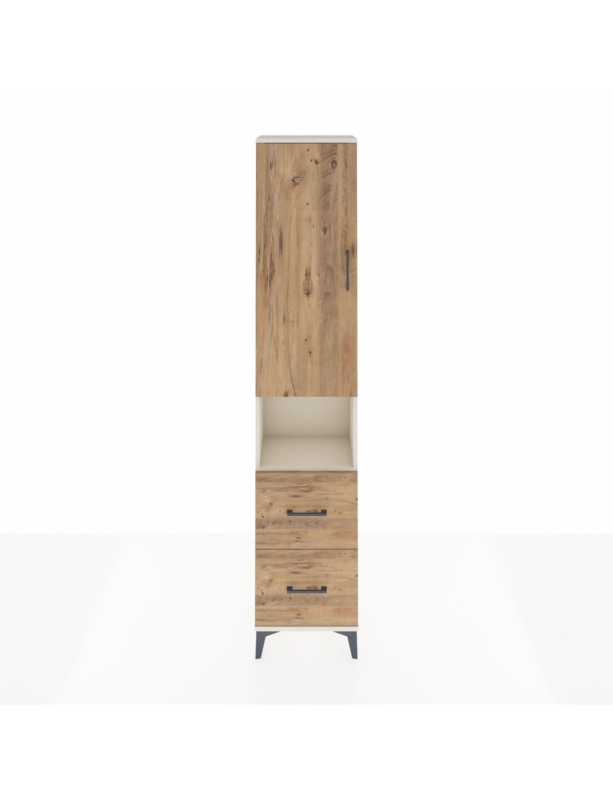 Arges Dolap 3 Raflı 2 Çekmeceli Tek Askılı 44x30x221 Aytaşı-Çam