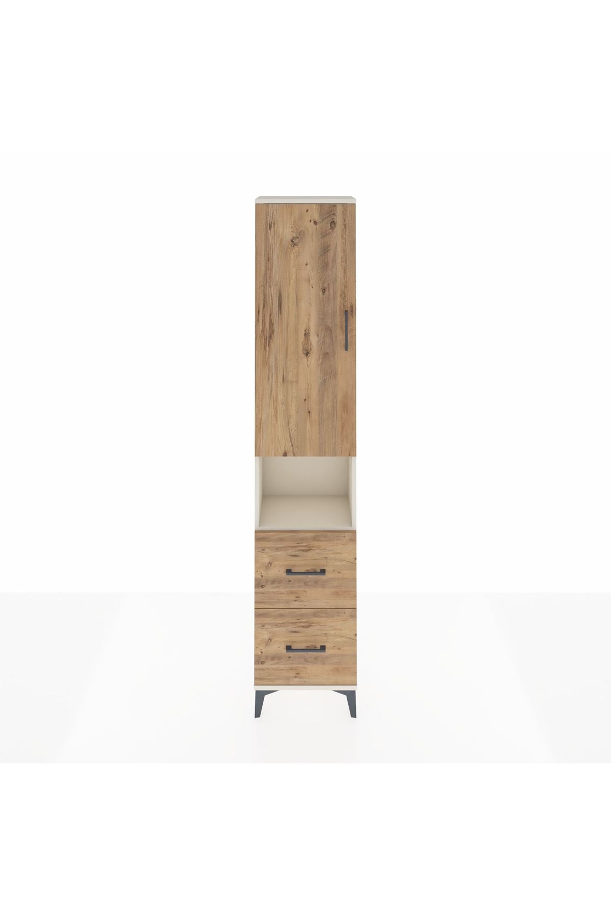 Arges Dolap 3 Raflı 2 Çekmeceli Tek Askılı 44x30x221 Aytaşı-Çam