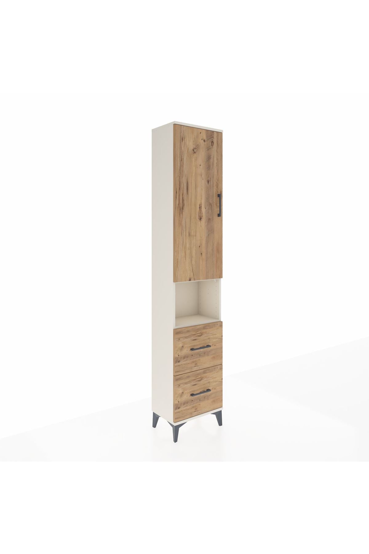 Arges Dolap 3 Raflı 2 Çekmeceli Tek Askılı 44x30x221 - S28M180V3A