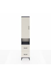 Arges Dolap 3 Raflı 2 Çekmeceli Tek Askılı 44x30x221 Antrasit-Aytaşı