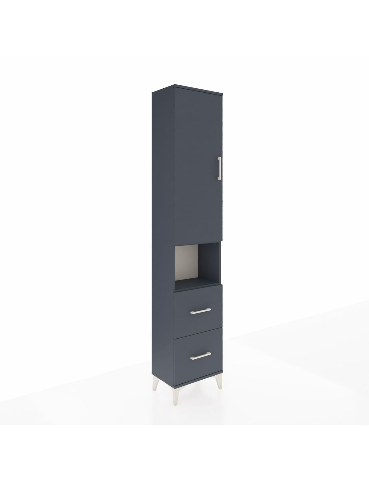 Arges Dolap 3 Raflı 2 Çekmeceli Tek Askılı 44x30x221 Antrasit-Antrasit