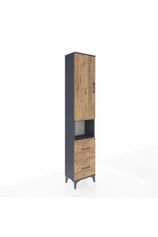 Arges Dolap 3 Raflı 2 Çekmeceli Tek Askılı 44x30x221 Antrasit-Çam