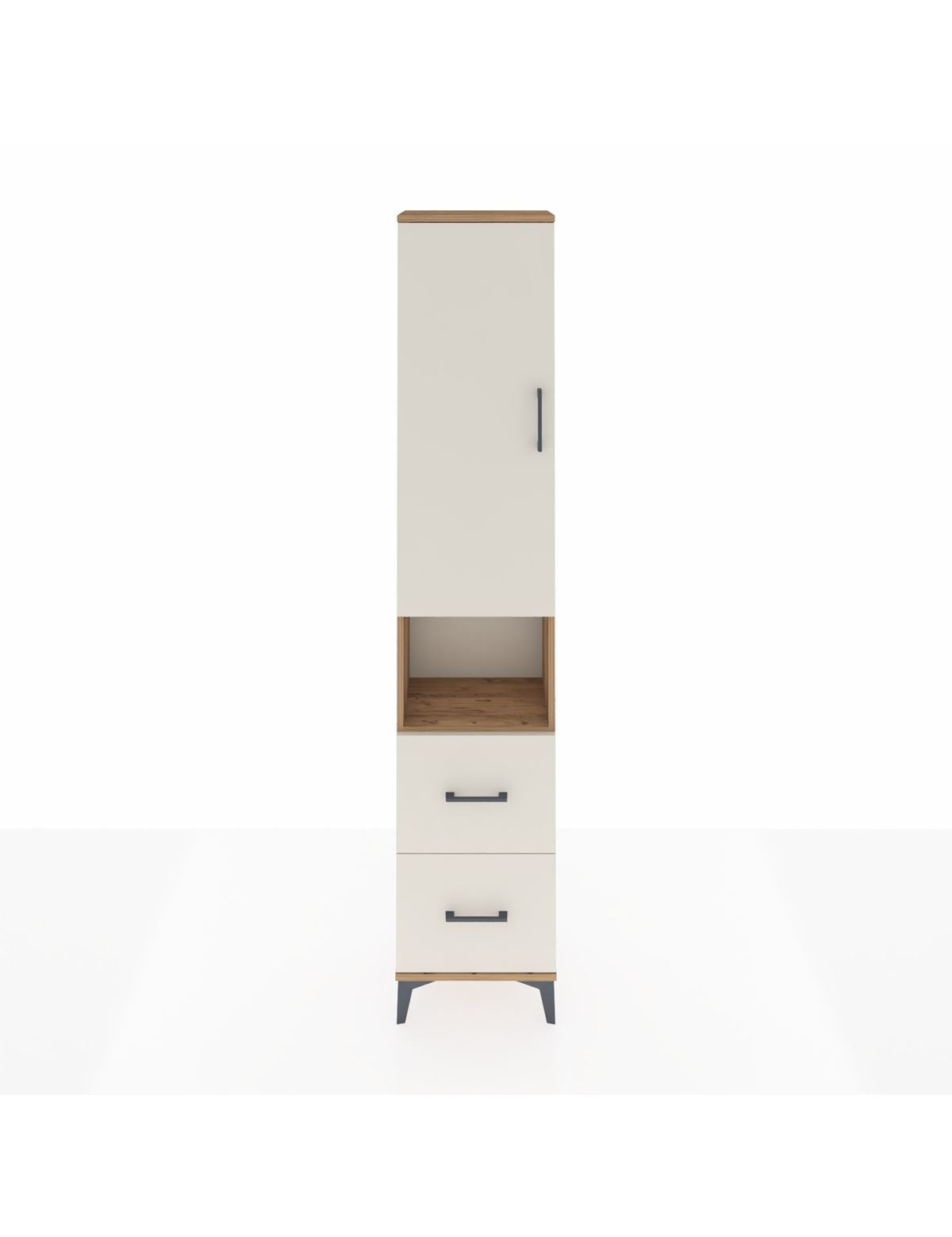 Arges Dolap 3 Raflı 2 Çekmeceli Tek Askılı 44x30x221 Çam-Aytaşı