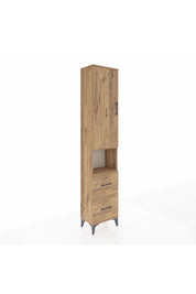 Arges Dolap 3 Raflı 2 Çekmeceli Tek Askılı 44x30x221 Çam-Çam