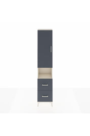 Arges Dolap 4 Raflı 2 Çekmeceli Tek Kapaklı 44x30x221 Aytaşı-Antrasit