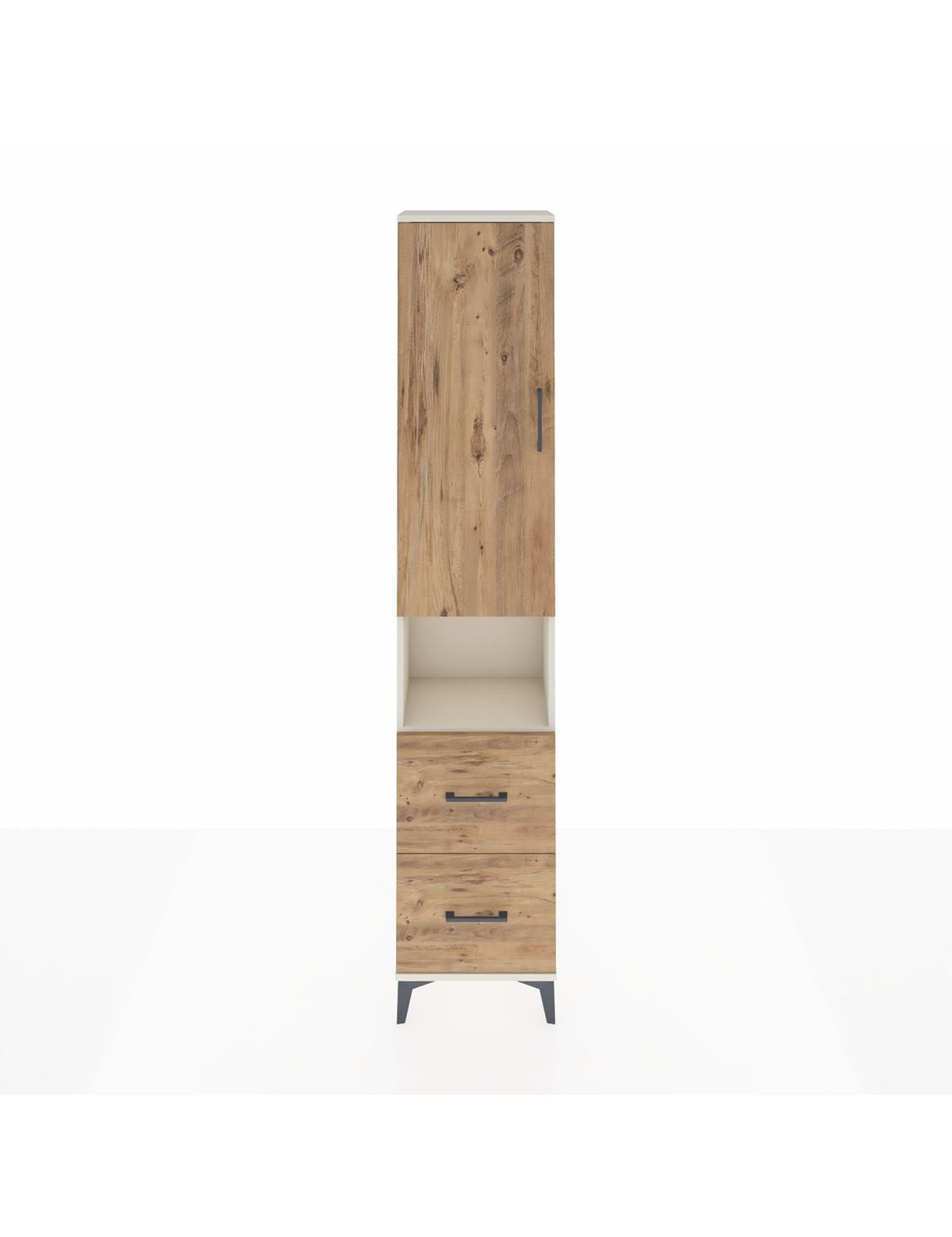 Arges Dolap 4 Raflı 2 Çekmeceli Tek Kapaklı 44x30x221 Aytaşı-Çam