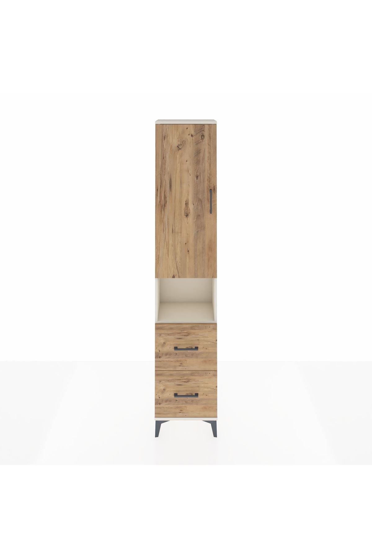 Arges Dolap 4 Raflı 2 Çekmeceli Tek Kapaklı 44x30x221 Aytaşı-Çam