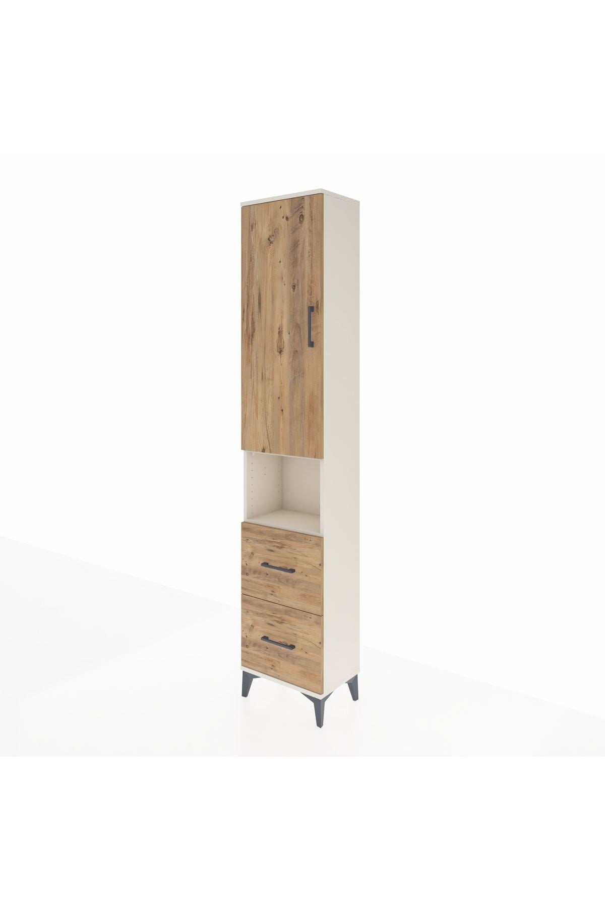 Arges Dolap 4 Raflı 2 Çekmeceli Tek Kapaklı 44x30x221 Aytaşı-Çam