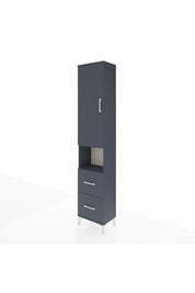 Arges Dolap 4 Raflı 2 Çekmeceli Tek Kapaklı 44x30x221 Antrasit-Antrasit