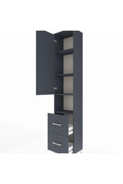 Arges Dolap 4 Raflı 2 Çekmeceli Tek Kapaklı 44x30x221 Antrasit-Antrasit