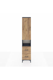 Arges Dolap 4 Raflı 2 Çekmeceli Tek Kapaklı 44x30x221 Antrasit-Çam