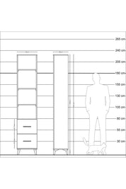 Arges Dolap 4 Raflı 2 Çekmeceli 44x30x221 Antrasit-Aytaşı