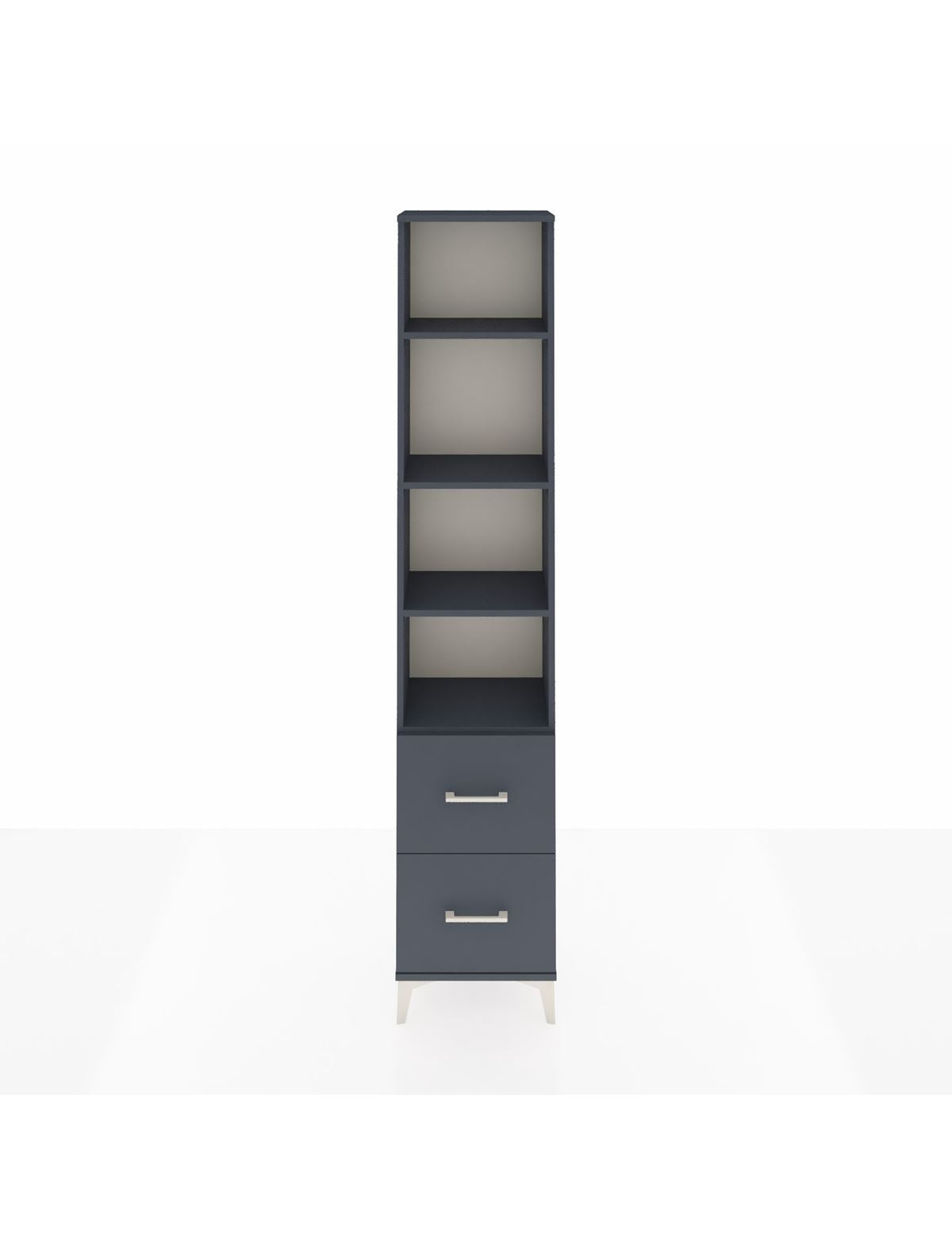 Arges Dolap 4 Raflı 2 Çekmeceli 44x30x221 Antrasit-Antrasit