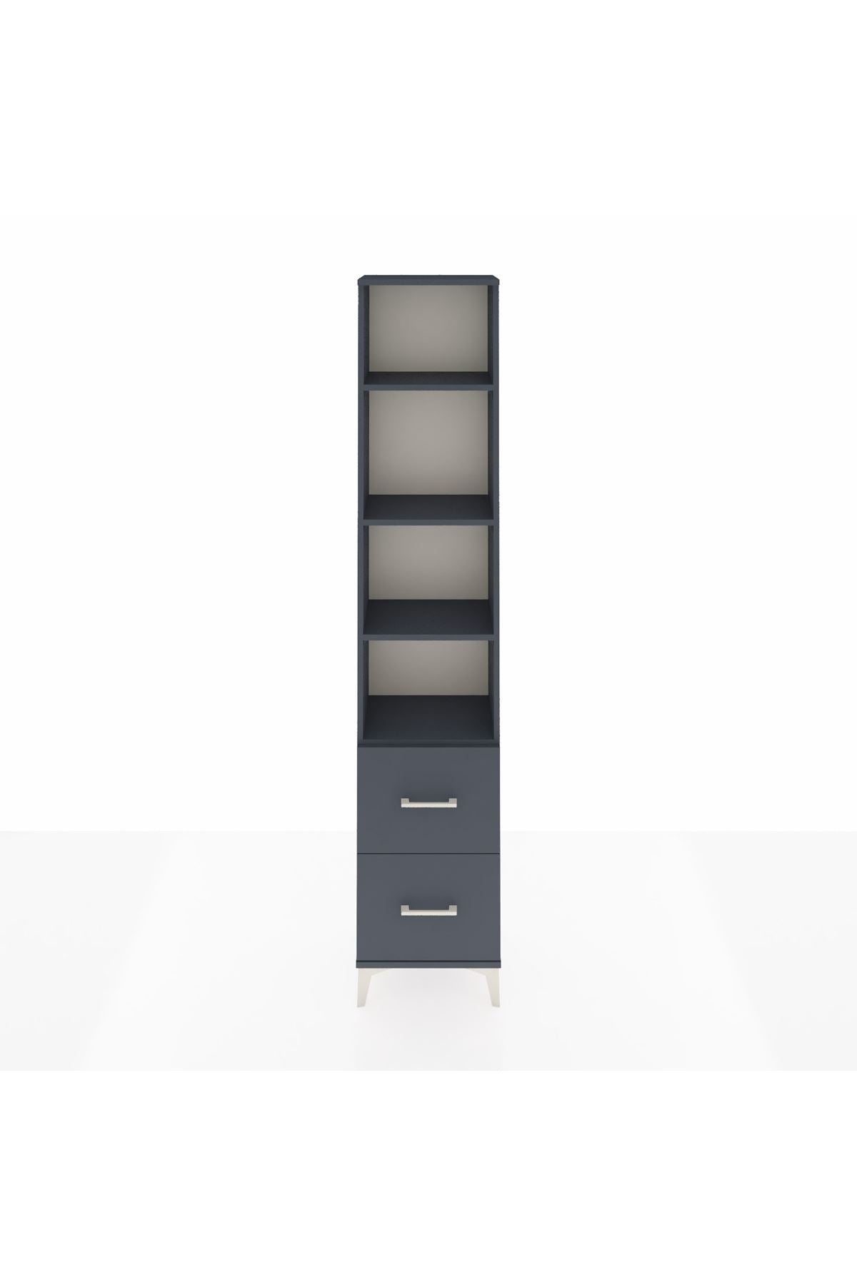 Arges Dolap 4 Raflı 2 Çekmeceli 44x30x221 Antrasit-Antrasit