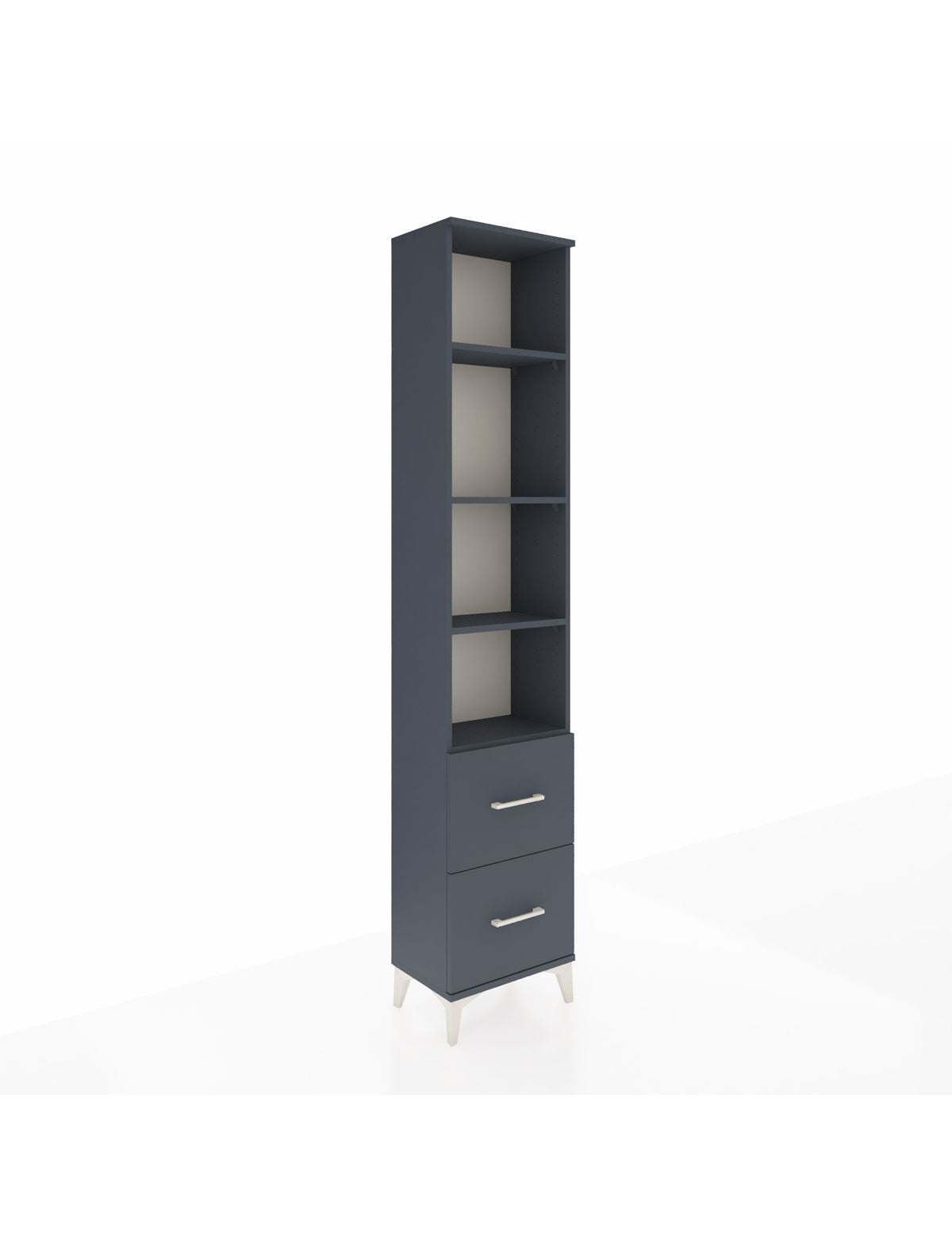 Arges Dolap 4 Raflı 2 Çekmeceli 44x30x221 Antrasit-Antrasit