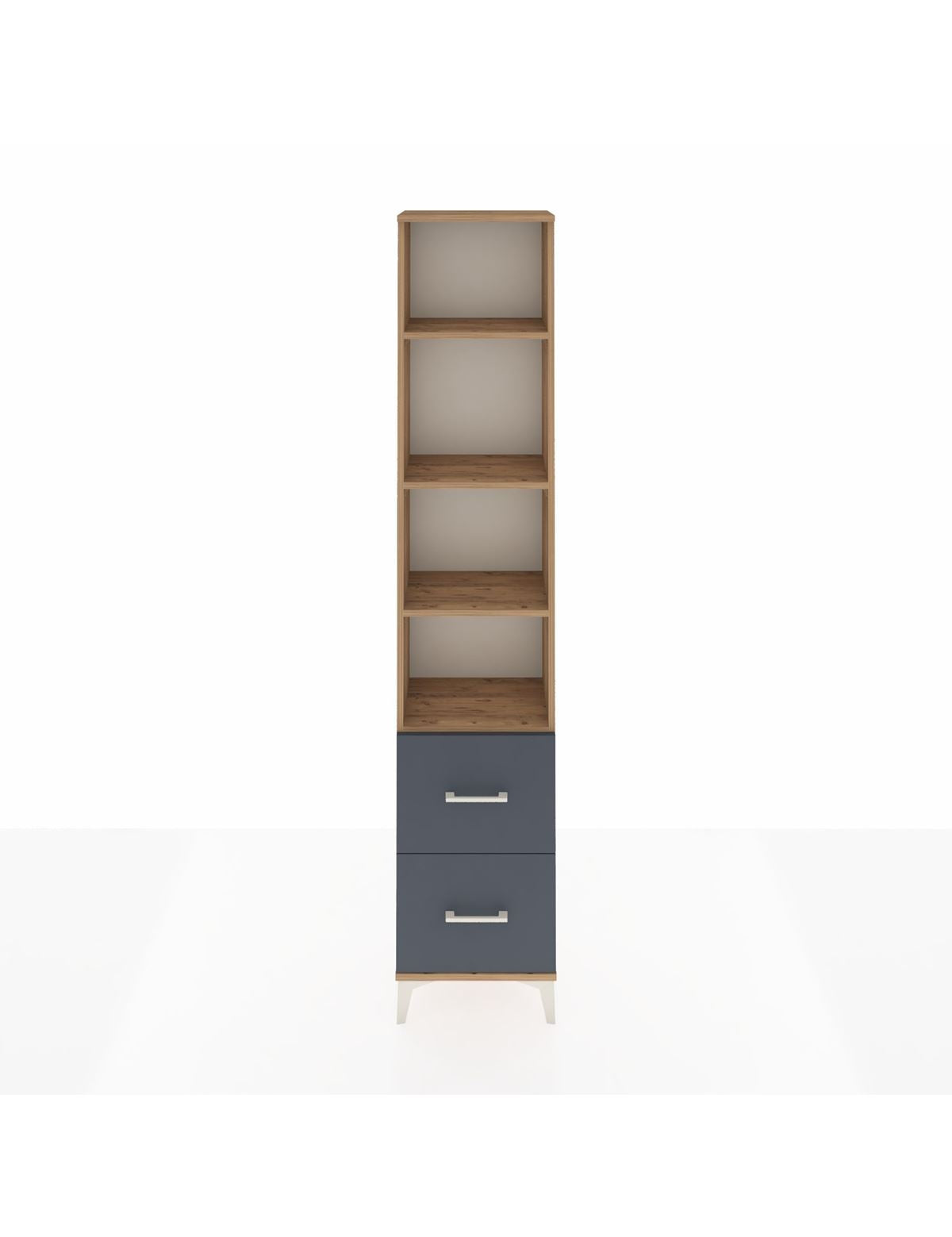 Arges Dolap 4 Raflı 2 Çekmeceli 44x30x221 Çam-Antrasit