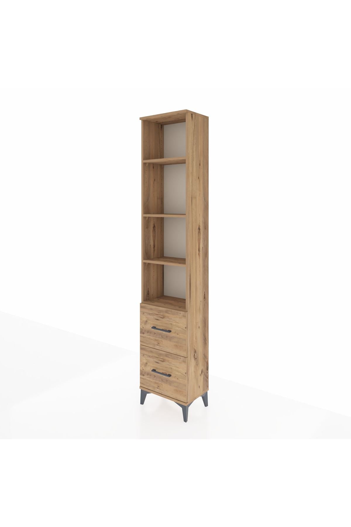 Arges Dolap 4 Raflı 2 Çekmeceli 44x30x221 Çam-Çam