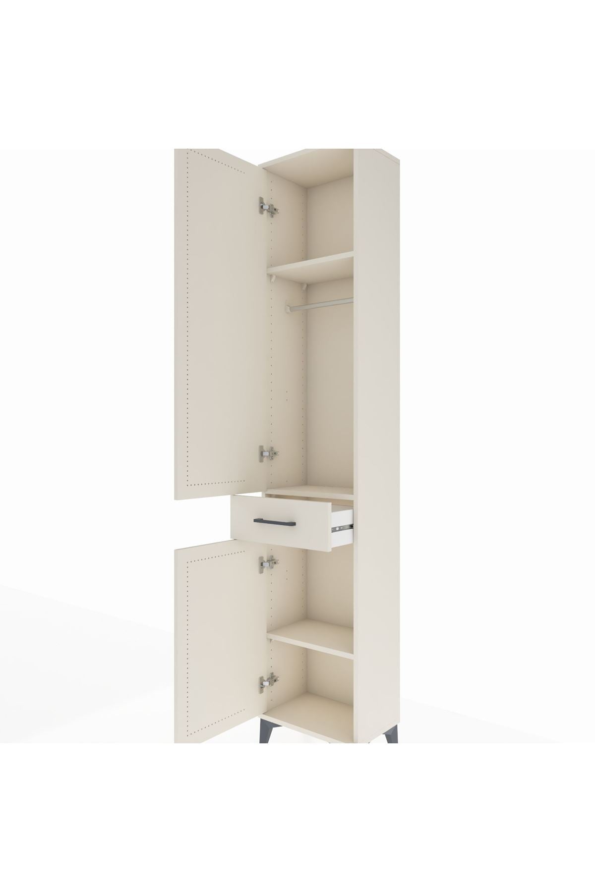 Arges Dolap 3 Raflı Tek Çekmeceli Tek Askılı 44x30x221 Aytaşı-Aytaşı