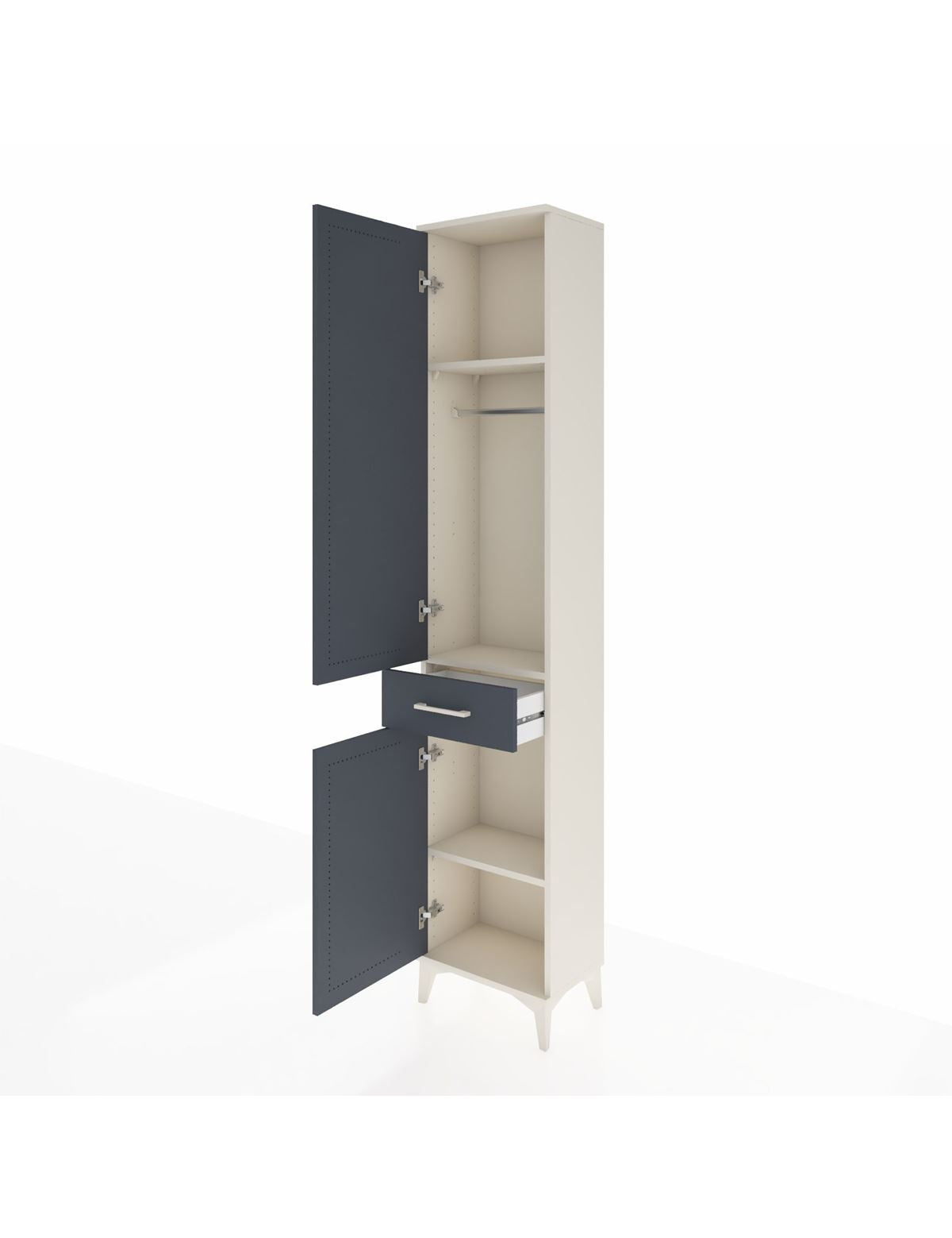 Arges Dolap 3 Raflı Tek Çekmeceli Tek Askılı 44x30x221 - S28M183V2A