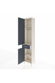 Arges Dolap 3 Raflı Tek Çekmeceli Tek Askılı 44x30x221 Aytaşı-Antrasit