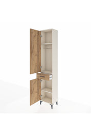 Arges Dolap 3 Raflı Tek Çekmeceli Tek Askılı 44x30x221 Aytaşı-Çam