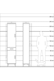 Arges Dolap 3 Raflı Tek Çekmeceli Tek Askılı 44x30x221 Aytaşı-Çam
