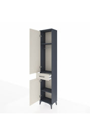 Arges Dolap 3 Raflı Tek Çekmeceli Tek Askılı 44x30x221 Antrasit-Aytaşı