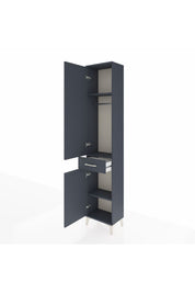 Arges Dolap 3 Raflı Tek Çekmeceli Tek Askılı 44x30x221 Antrasit-Antrasit