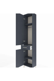 Arges Dolap 3 Raflı Tek Çekmeceli Tek Askılı 44x30x221 Antrasit-Antrasit